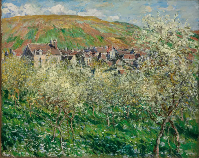 Flowering Plum Trees (1879) by Claude Monet