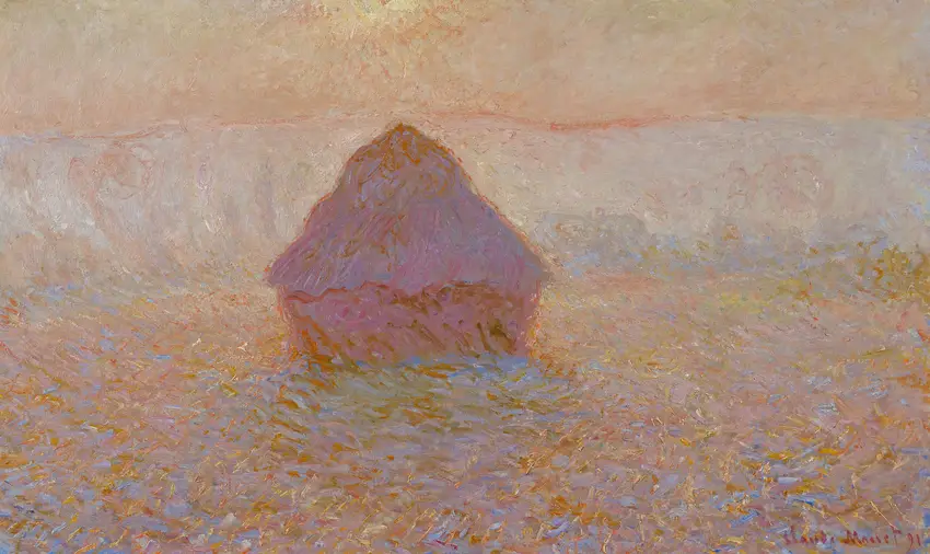 Grainstack-Sun in the Mist (1891) by Claude Monet