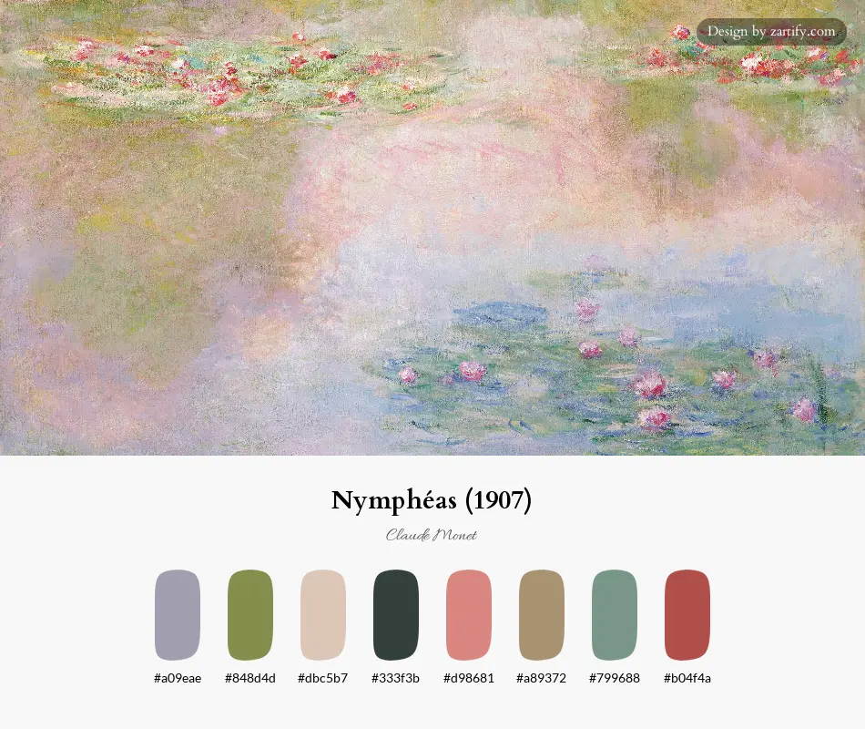 Nymphéas (1907)-palette by Claude Monet