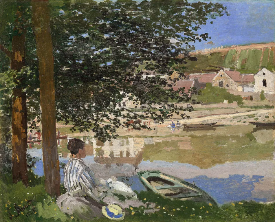 On the Bank of the Seine, Bennecourt (1868)-full by Claude Monet