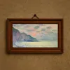 Soleil couchant, temps brumeux, Pourville (1882)-frame by Claude Monet