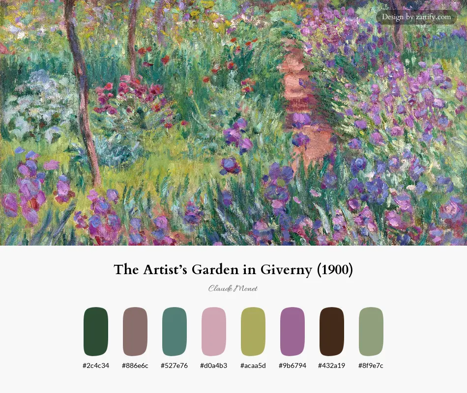 The Artist’s Garden in Giverny (1900)-palette by Claude Monet