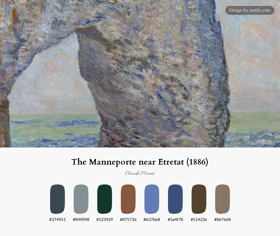 The Manneporte near Étretat (1886)-palette by Claude Monet