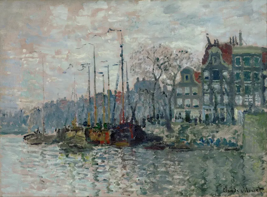 View of the Prins Hendrikkade and the Kromme Waal in Amsterdam (1874) by Claude Monet