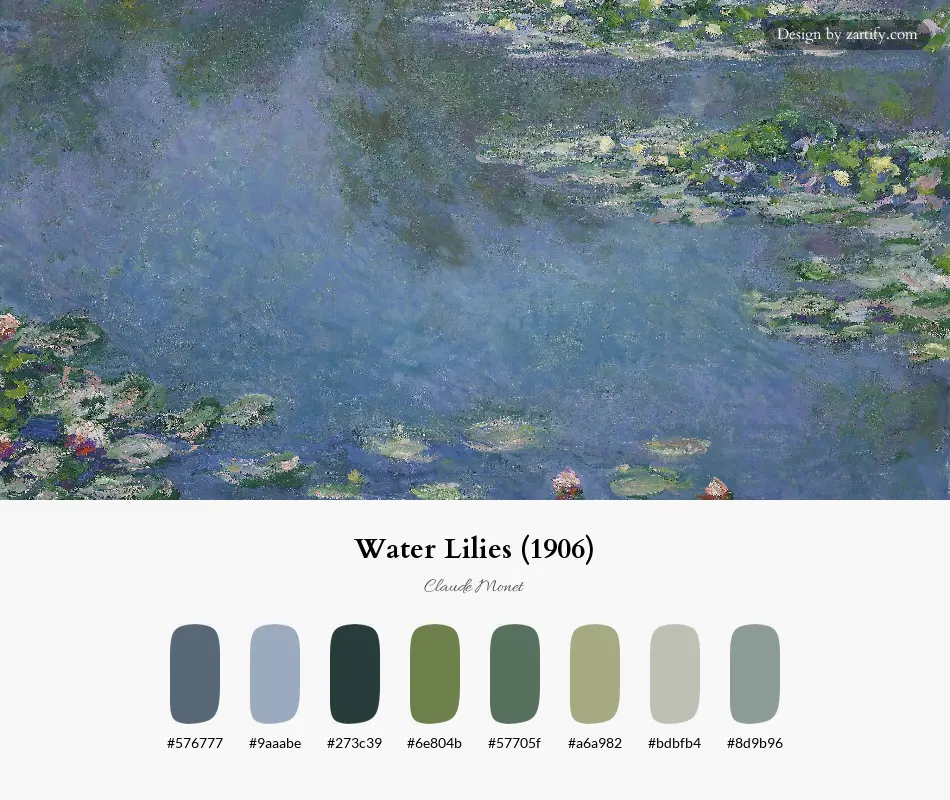 Water Lilies (1906)-palette by Claude Monet
