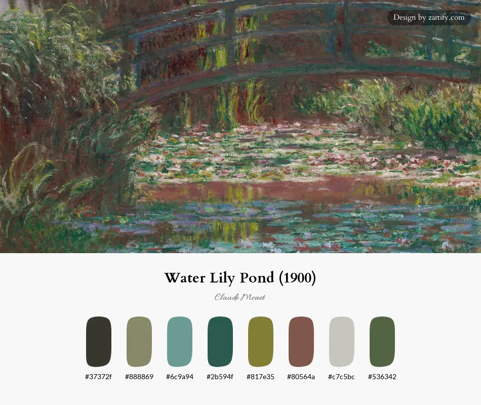 Water Lily Pond (1900)-palette by Claude Monet
