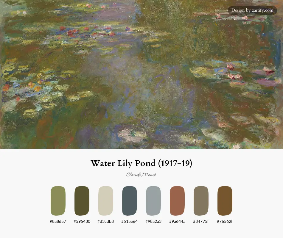 Water Lily Pond (1917-19)-palette by Claude Monet