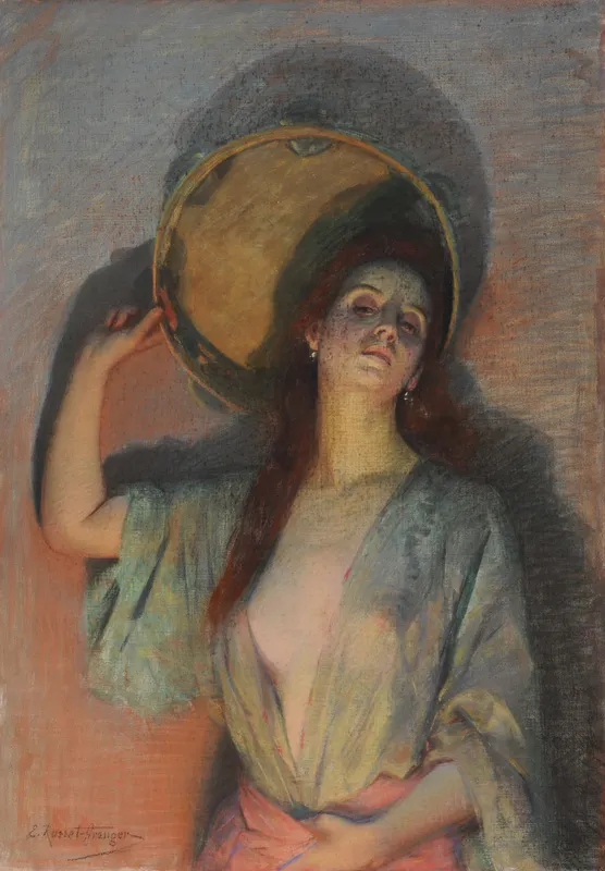 La femme au tambour de basque (1892) by Edouard Rosset-Granger