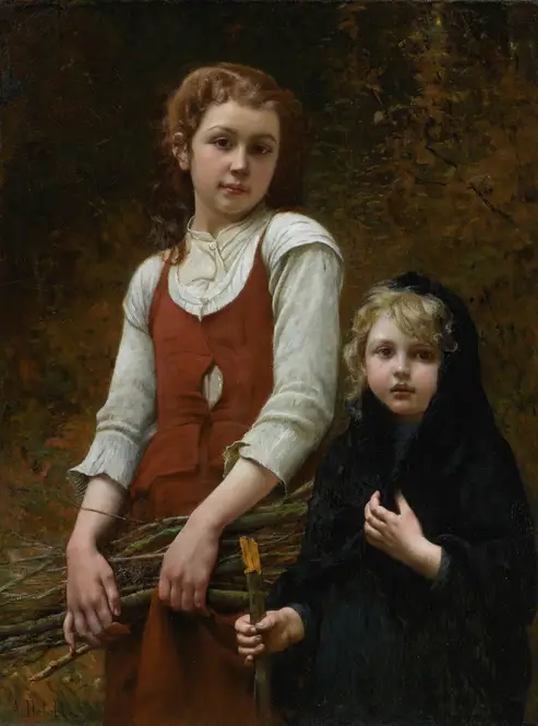 The Wood Gatherers by François Alfred Delobbe