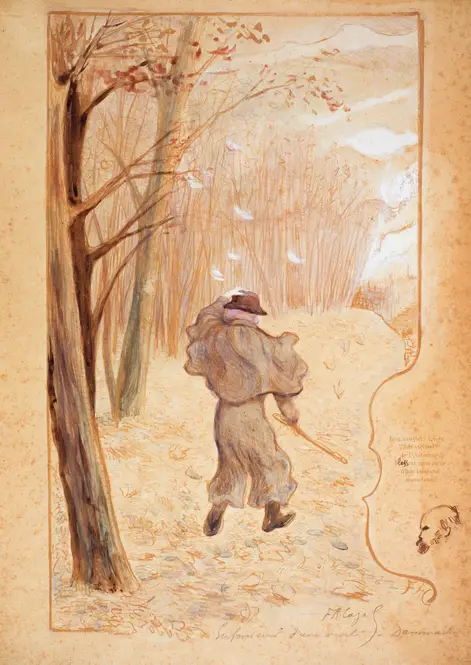 Paul Verlaine dans un paysage hivernal (1886-1896) by Frédéric Auguste Cazals