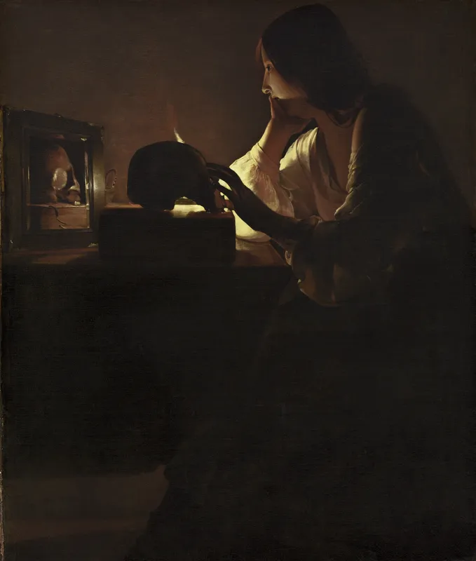 The Repentant Magdalen (c. 1635-1640)-full by Georges de La Tour