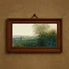Landscape with a Farmhouse and a Peasant Wheeling a Barrow (1865)-frame by Léon Bonvin