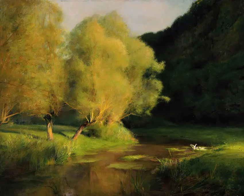 Willows by a Stream  (1908) by Pascal-Adolphe-Jean Dagnan-Bouveret