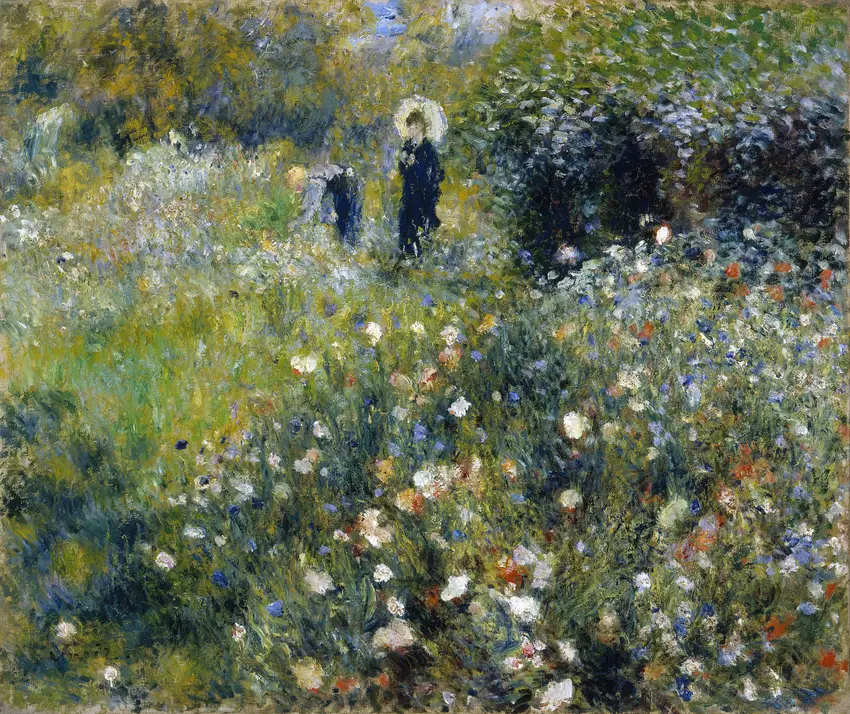 Woman with a Parasol in a Garden (1875) by Pierre-Auguste Renoir