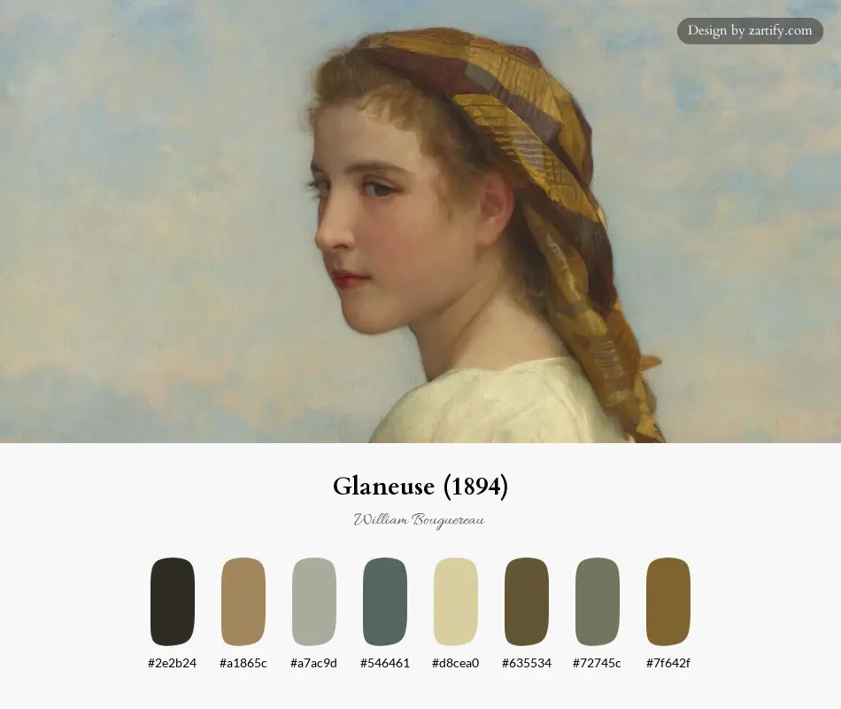 HEX color palette extracted from Glaneuse (1894)-palette by William Bouguereau
