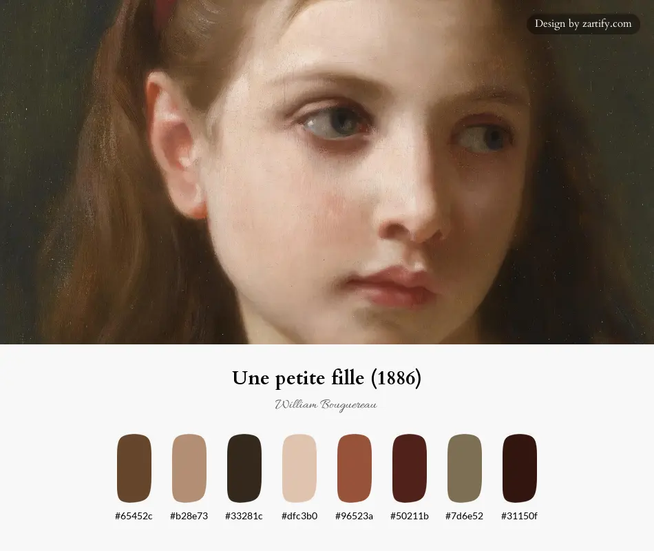 Une petite fille (1886)-palette by William Bouguereau