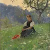 Gutach Woman in a Meadow (1900)-full by Franz Xaver Gräßel