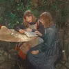 Zwei Mädchen im Garten (1892)-full by Fritz von Uhde
