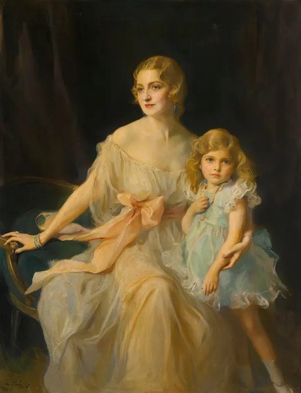 Portrait Of Mrs. Claude Leigh And Miss Virginia Leigh (1933) by Philip Alexius de László