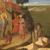 Saint Romuald Refuses Emperor Otto III Admission to the Church (1435)-full by Fra Angelico
