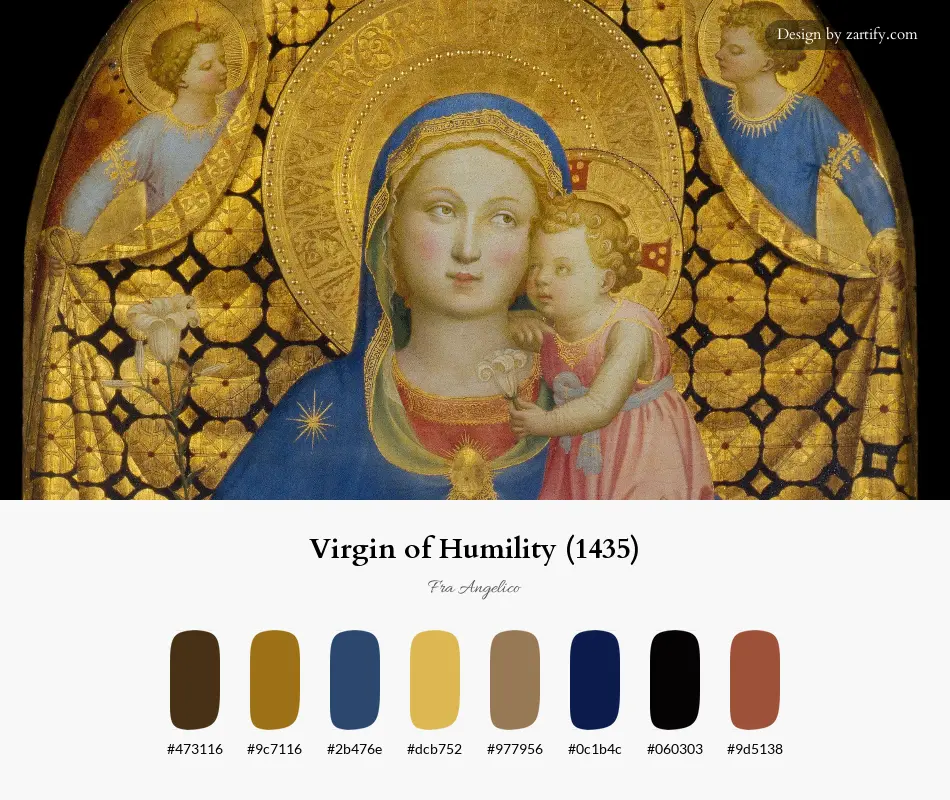 HEX color palette extracted from Virgin of Humility (1435)-palette by Fra Angelico