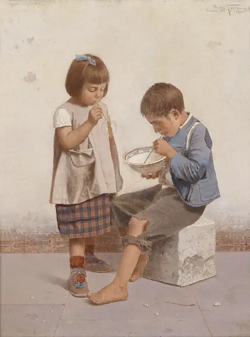 Seifenblasen (1900) by Giulio del Torre