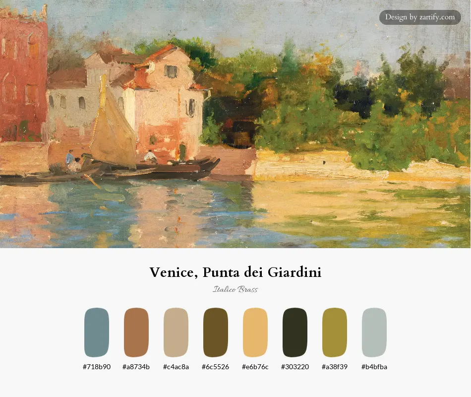HEX color palette extracted from Venice, Punta dei Giardini-palette by Italico Brass