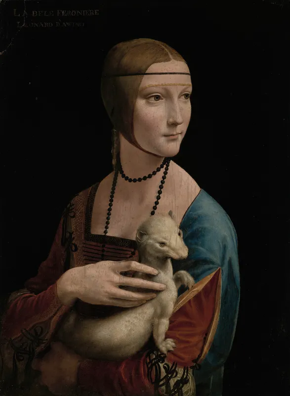 Lady with an Ermine – Portrait of Cecilia Gallerani (ca.1473–1536) (1490)-full by Leonardo da Vinci