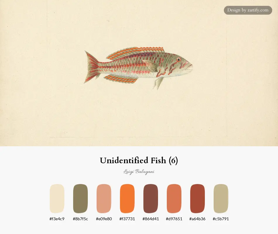 HEX color palette extracted from Unidentified Fish (6)-palette by Luigi Balugani