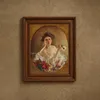 Portrait of a young woman with flowers-frame by Albert Lynch