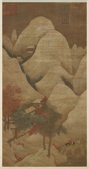 Snow Mountain and Red Trees Scroll, Six Dynasties Snowy mountains and red trees scroll