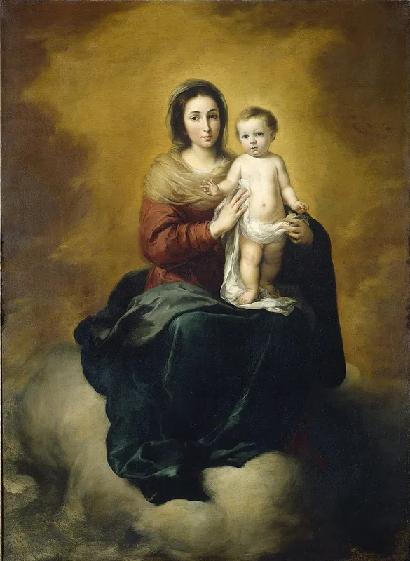 Madonna and Child (c. 1655 - 1660)-full by Bartolomé Estebán Murillo
