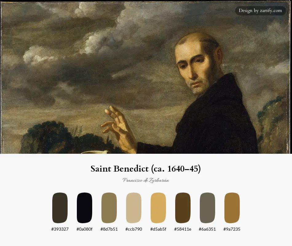 Saint Benedict (ca. 1640–45)-palette by Francisco de Zurbarán