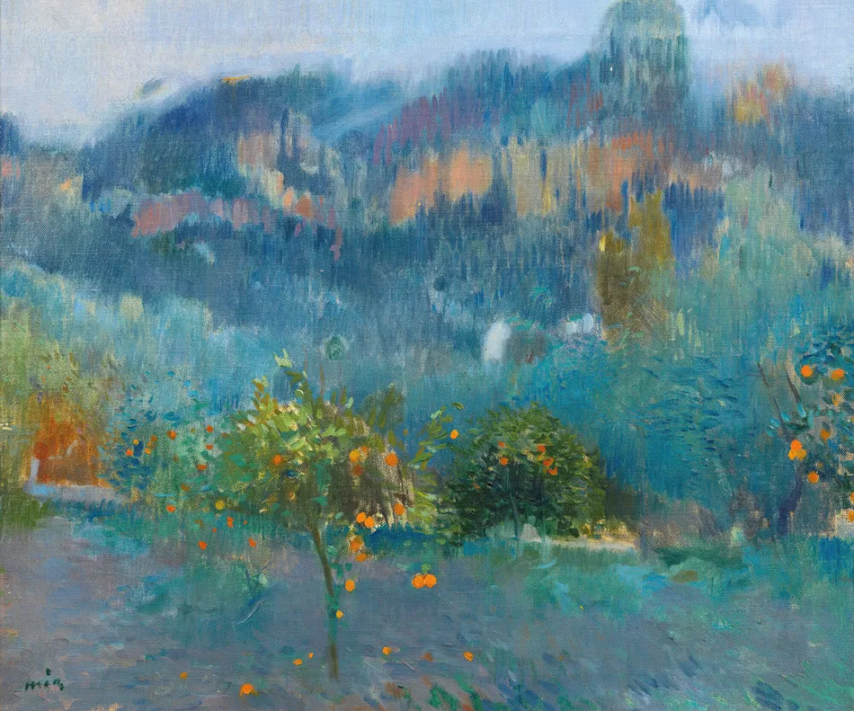Paisaje Mallorquín Con Naranjos (Orange Trees In Mallorca)-full by Joaquin Mir Trinxet