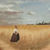 Woman in wheat field (ca. 1897 - ca. 1910)-full by Luis Astete y Concha