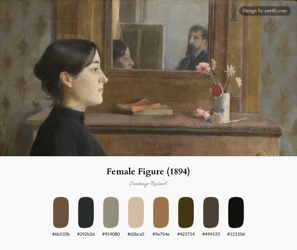 Female Figure (1894)-palette by Santiago Rusiñol