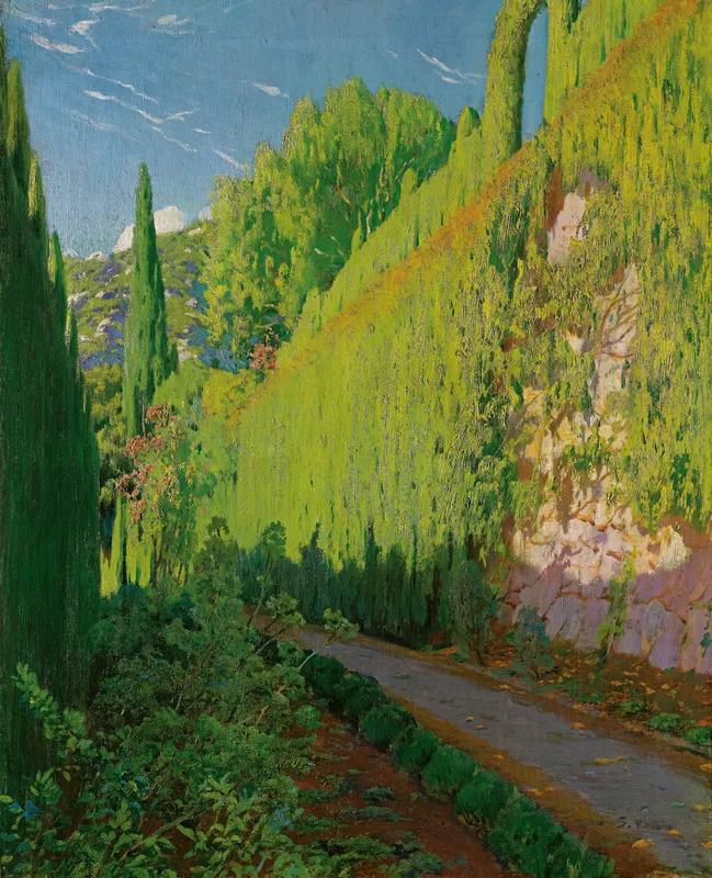 Jardín De Sa Coma. Valdemosa (Garden Of Sa Coma, Valdemosa)-full by Santiago Rusiñol
