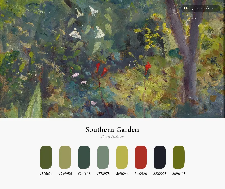 Southern Garden-palette by Ernst Schiess