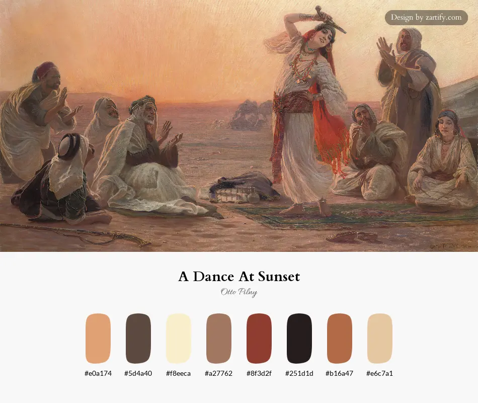 A Dance At Sunset-palette by Otto Pilny