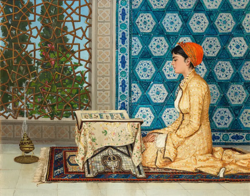 Young Woman Reading (c 1880) by Osman Hamdi Bey